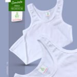 Camiseta Básica Con Tiras Anchas En Tela Rib, Para Bebes, Niños y Adolescentes