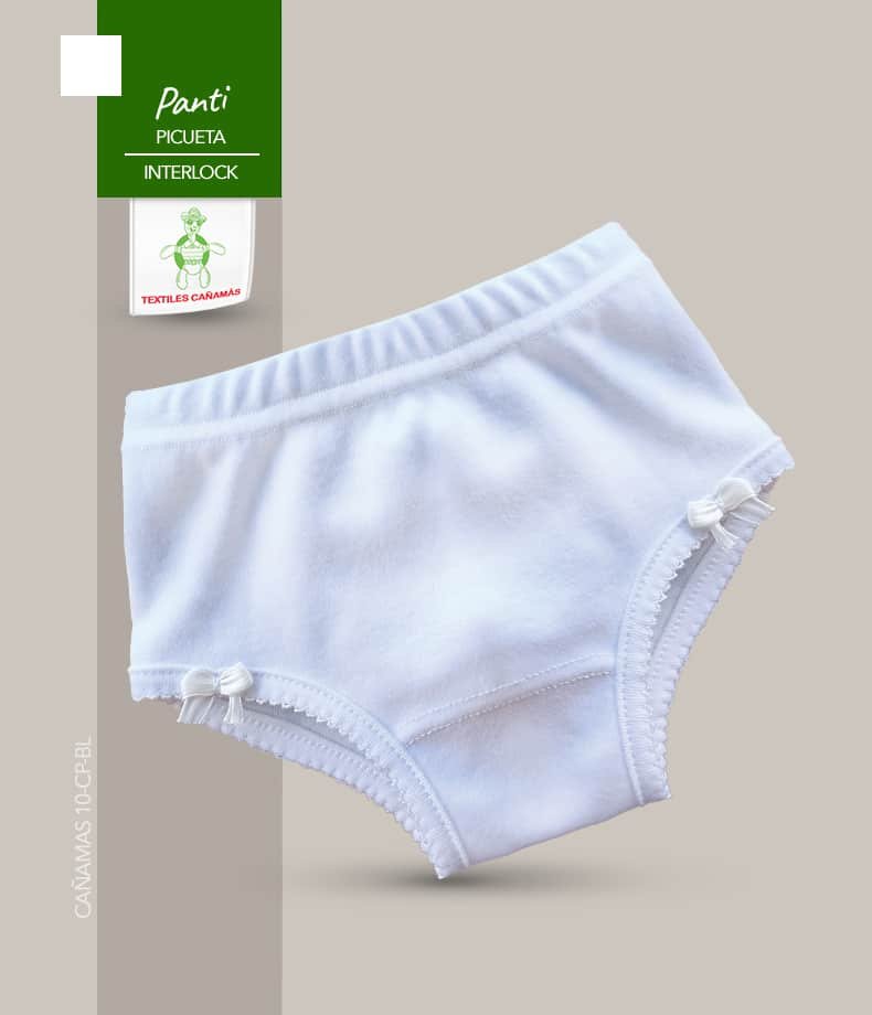 10-CP-BL Panti con picueta en tela interlock para bebes y niñas - Imagen 1