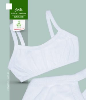Cotilla Básica Con Tira Delgada En Tela Interlock Para Niñas y Adolescentes