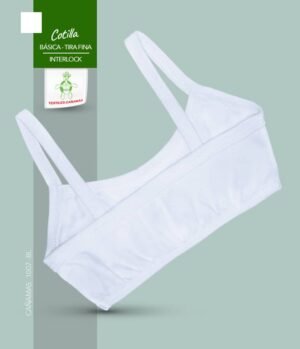 Cotilla Básica Con Tira Delgada En Tela Interlock Para Niñas y Adolescentes