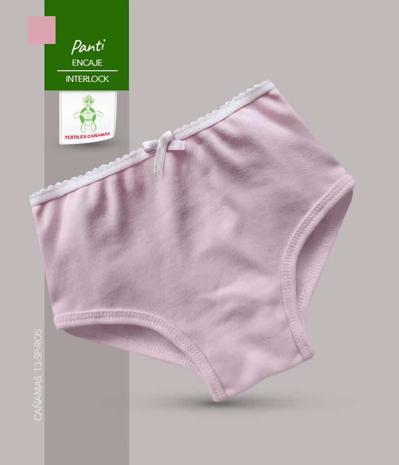 Panti Con Encaje En Tela Interlock Para Bebes y Niñas