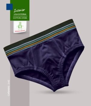 Interior Azul Oscuro Con Liga Externa, Tela Cotton Lycra, Para Niños y Adolescentes