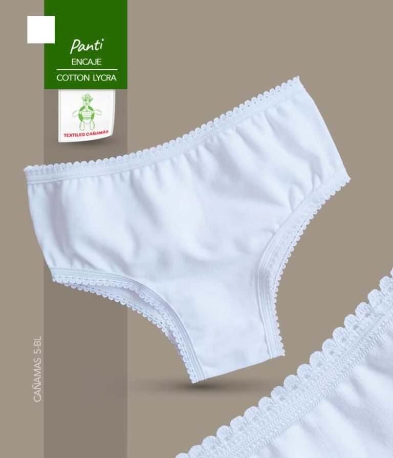 Panti Con Encaje Blanco En Tela Cotton Lycra Para Bebes, Niñas y Adolescentes