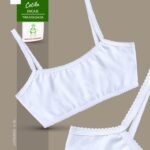 Cotilla Con Encaje Blanco En Tela Cotton Lycra Para Niñas y Adolescentes