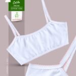Cotilla Con Encaje Rosa En Tela Cotton Lycra Para Niñas y Adolescentes