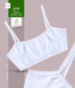 Cotilla Con Encaje Rosa En Tela Cotton Lycra Para Niñas y Adolescentes