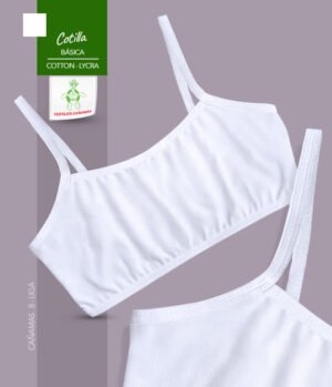 Cotilla Básica En Tela Cotton Lycra Para Niñas y Adolescentes