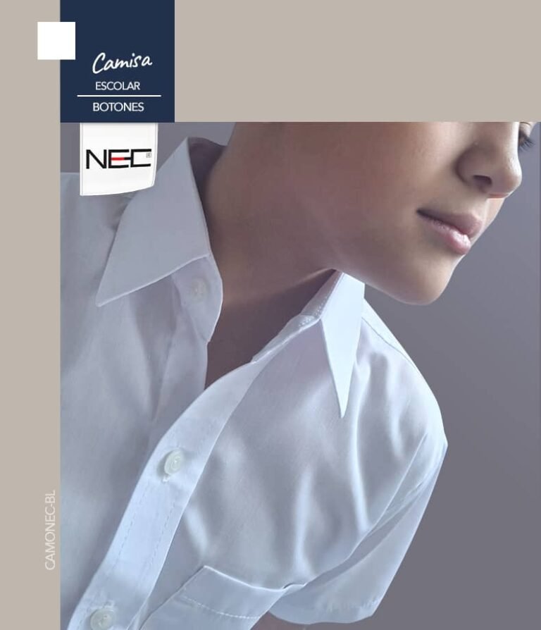 Camisa escolar blanca con botones unisex